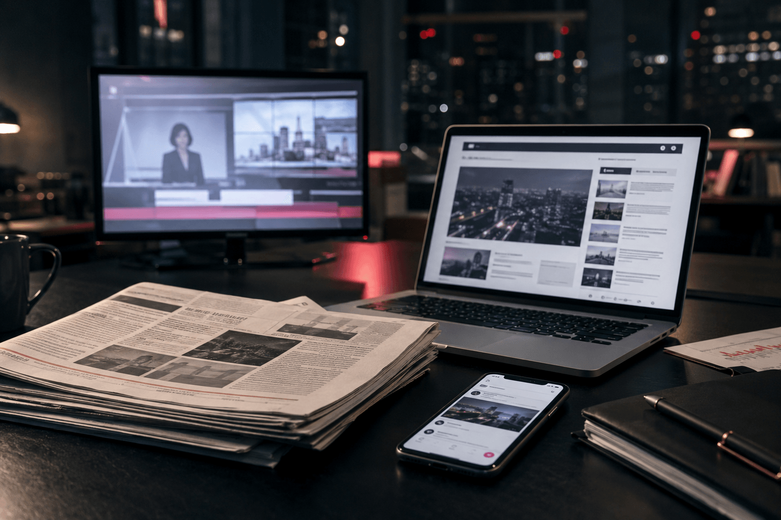 テレビ、新聞、Webニュース、SNSを横断して広報情報を確認するメディアデスク